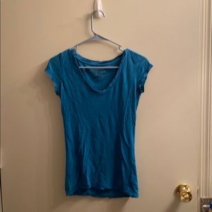 Royal blue short sleeve v-neck top